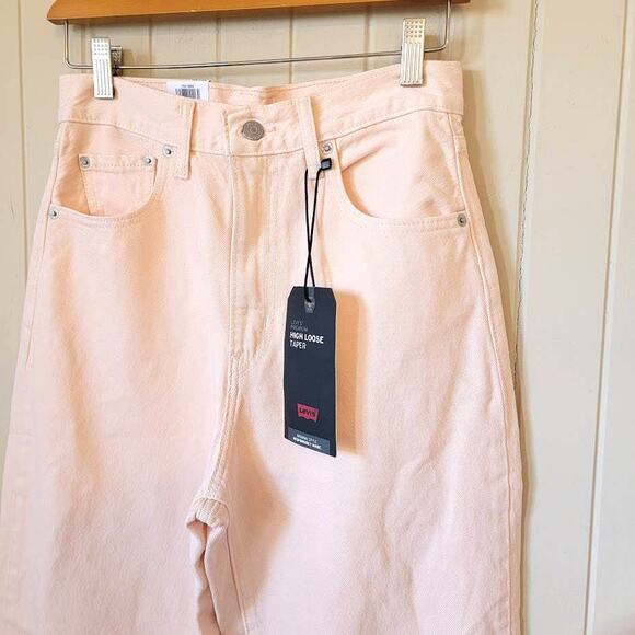 Levi's Premium High Loose Taper Fit Jeans High Rise Pink Women's Size 26 NWT - Picture 5 of 11